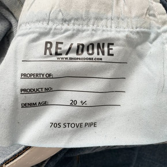 RE/DONE Womens Jeans 30 70's Stove Pipe Hi-Rise Medium Wash Crop Straight Leg - Picture 7 of 9